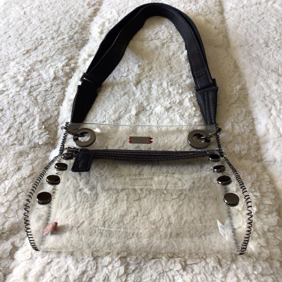 Hammitt Bags Hammitt Tony Clear Black Gunmetal Vinyl Stadium